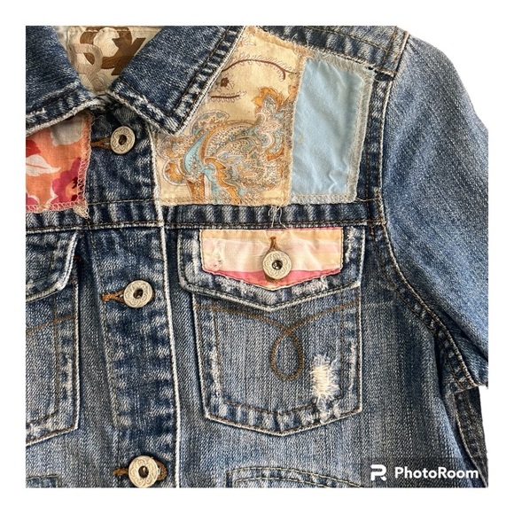 Roxy Patchwork Denim Jacket Size Small Cowboycore - Picture 4 of 6